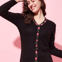 Modeve Floral Print V Neck Casual Women Sweater