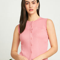 Modeve Women Button Closure Sleeveless Top