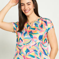 Modeve Women Multicolor V Neck Top