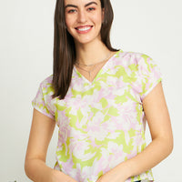 Modeve Women Lemon Floral Top