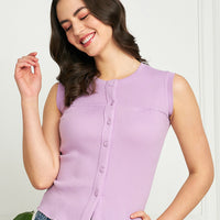 Modeve Women Button Closure Sleeveless Top