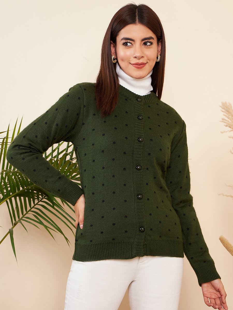 Modeve Women Casual Polkadot Sweater for Winter