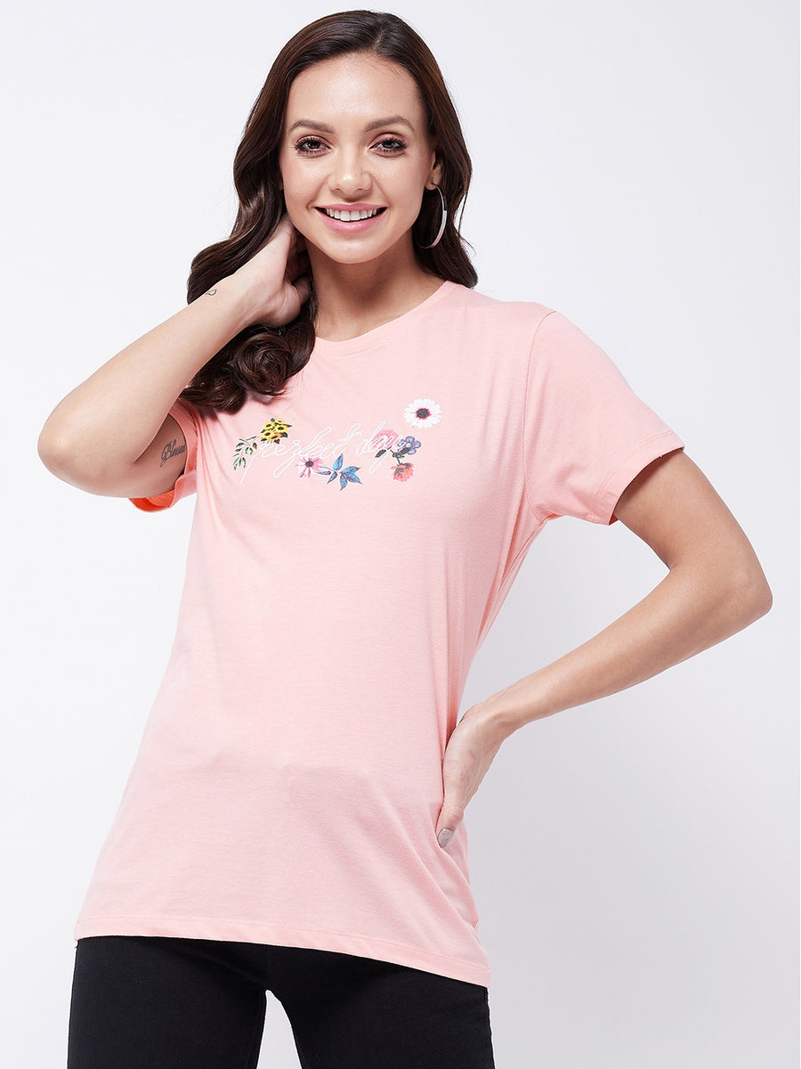 Modeve Women Round Neck Casual Printed Short T-shirts