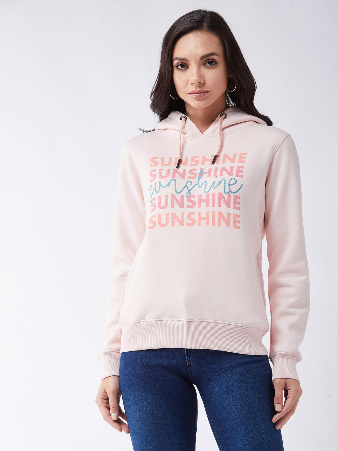 Modeve Women Printed Hooded Sweatshirt For Winter