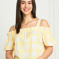 Modeve Women Yellow Bardot Top