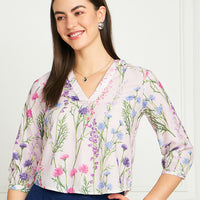 Modeve Women White Floral Top