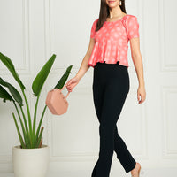 Modeve Women Peach peplum top