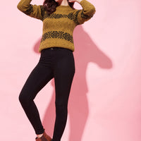 Modeve Women Striped  Sweater For Winter