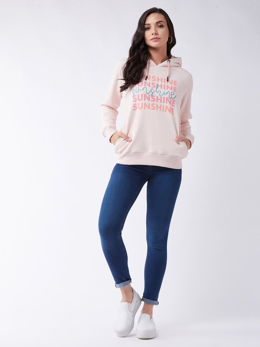 Modeve Women Printed Hooded Sweatshirt For Winter