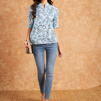 RIVZA Button Open Casual Top For Women