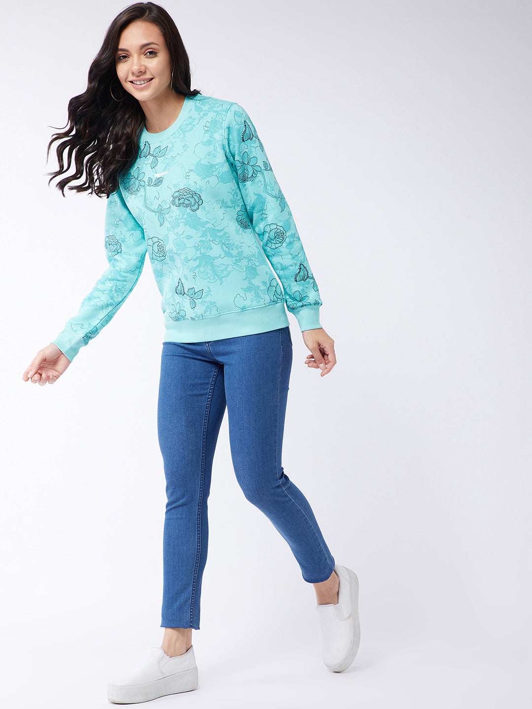 Modeve Women Printed Sweatshirt For Winter