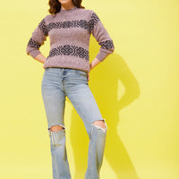 Modeve Women Striped  Sweater For Winter