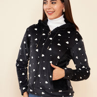 Modeve Women Printed Casual Hooded Jacket for Winter