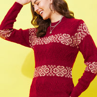 Modeve Women Striped  Sweater For Winter