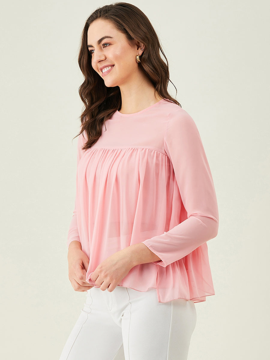 Modeve Women Pink Swing Top