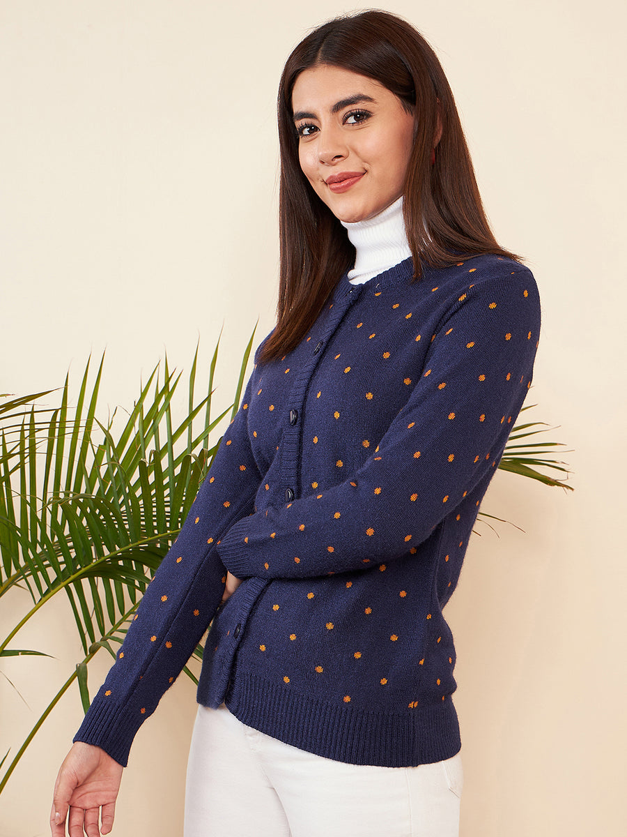 Modeve Women Casual Polkadot Sweater for Winter