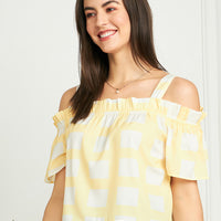 Modeve Women Yellow Bardot Top