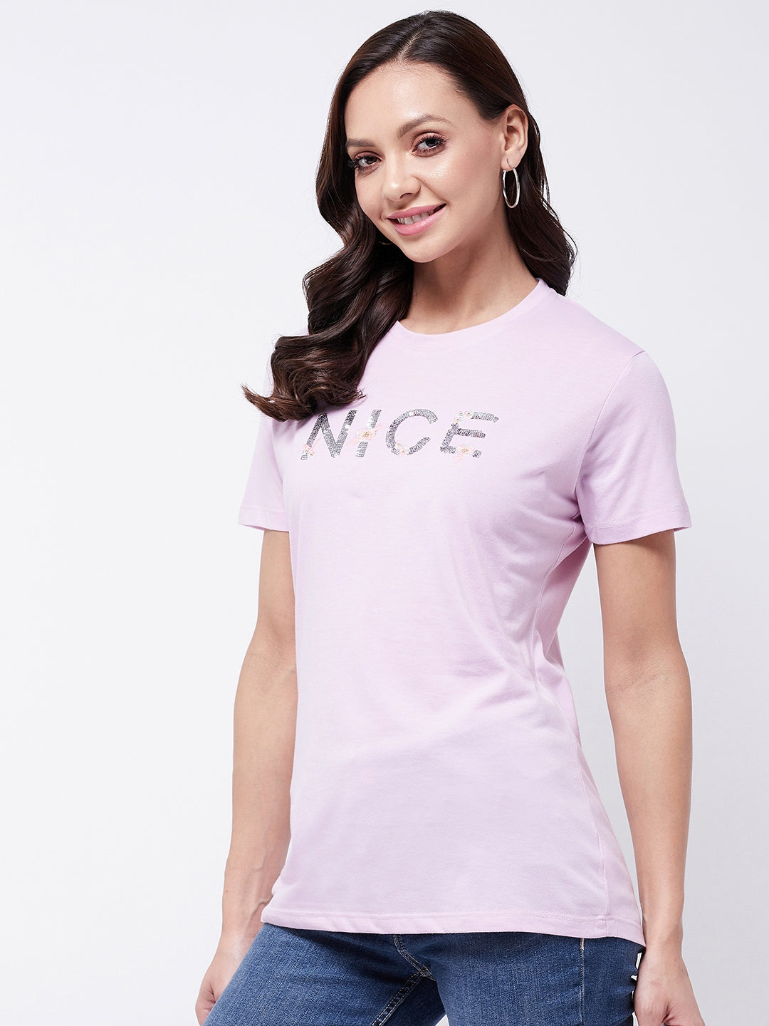 Modeve Women Round Neck Casual Printed Short T-shirts