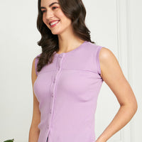 Modeve Women Button Closure Sleeveless Top