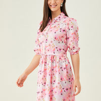 Modeve Women Pink Floral A-line Dress