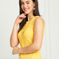 Modeve Women Button Closure Sleeveless Top