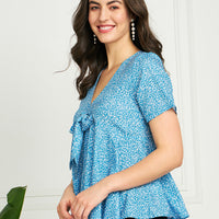 Modeve Women Blue Swing Top