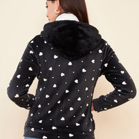 Modeve Women Printed Casual Hooded Jacket for Winter