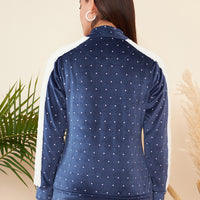 Modeve Women Casual Polka Dots Jacket For Winter