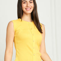 Modeve Women Button Closure Sleeveless Top