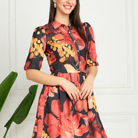 Modeve Women Multicolor Collar Neck A-line Dress