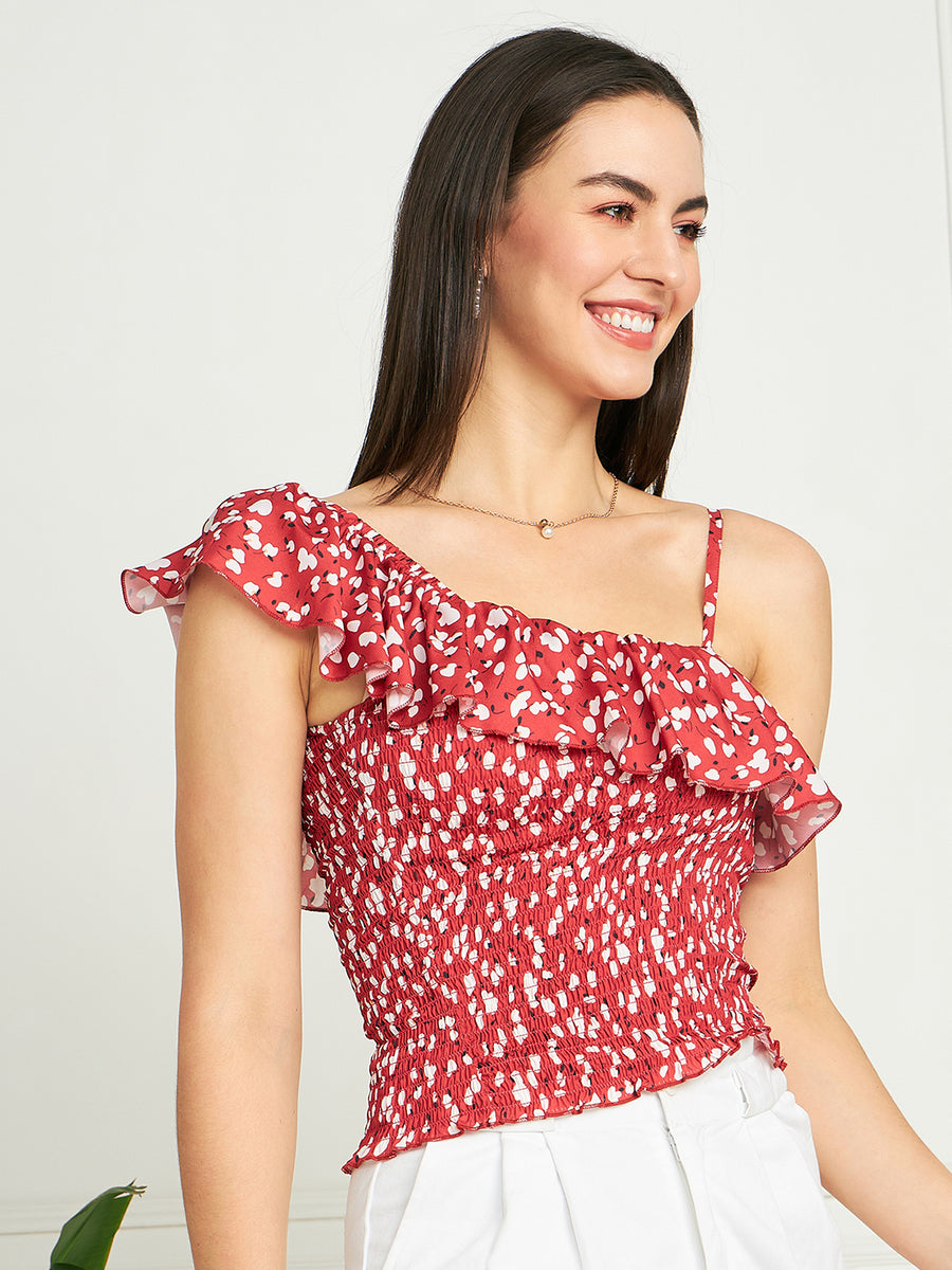 Modeve Women Printed off-Shoulder Crop Top