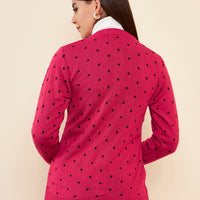 Modeve Women Casual Polkadot Sweater for Winter