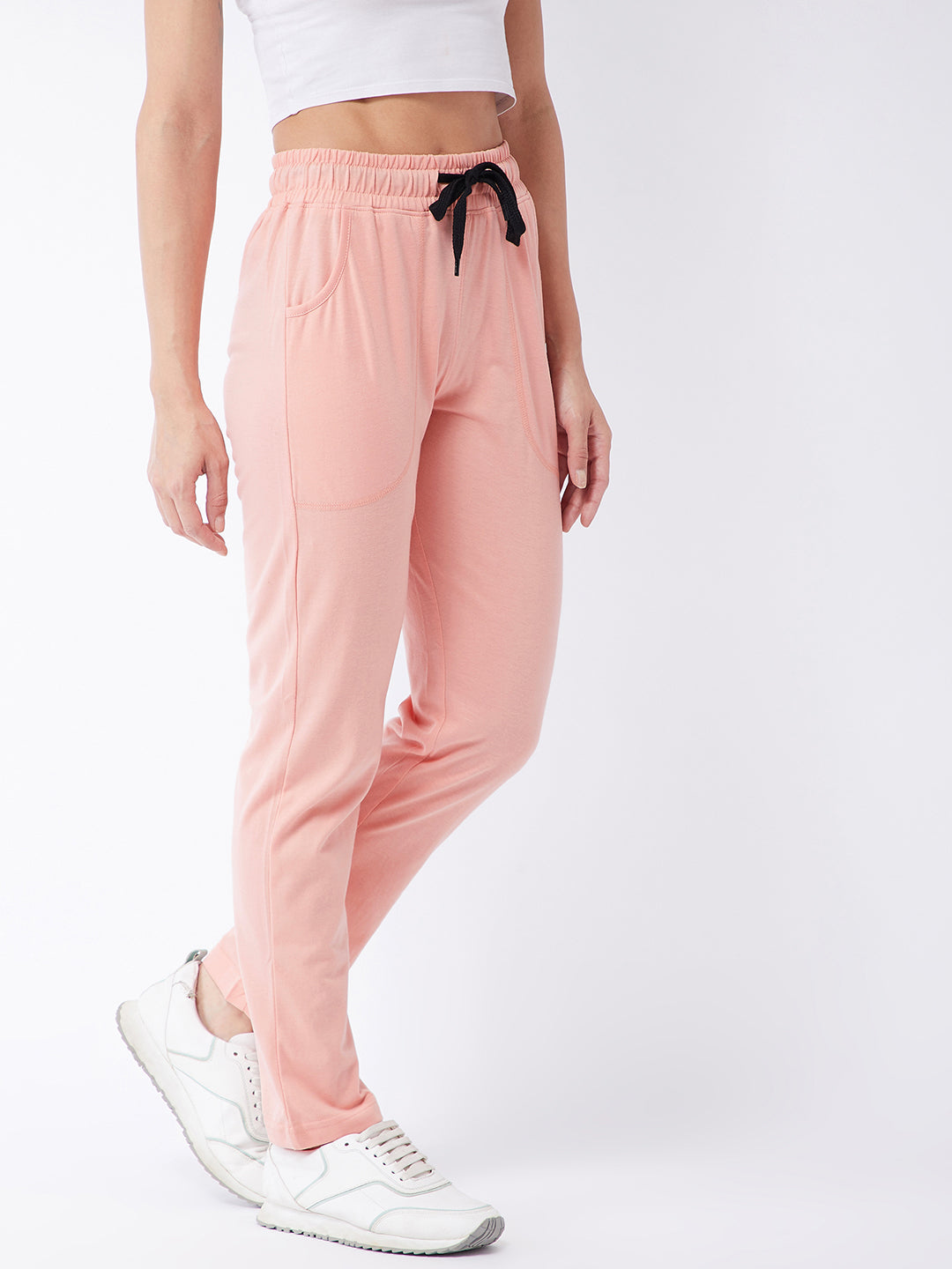 Modeve Lavender and Peach Cotton Blend Women Track Pants Combos