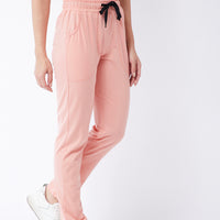 Modeve Lavender and Peach Cotton Blend Women Track Pants Combos