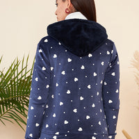 Modeve Women Printed Casual Hooded Jacket for Winter