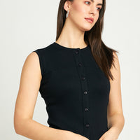 Modeve Women Button Closure Sleeveless Top