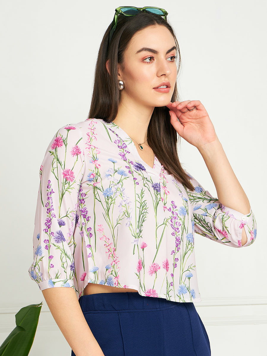 Modeve Women White Floral Top