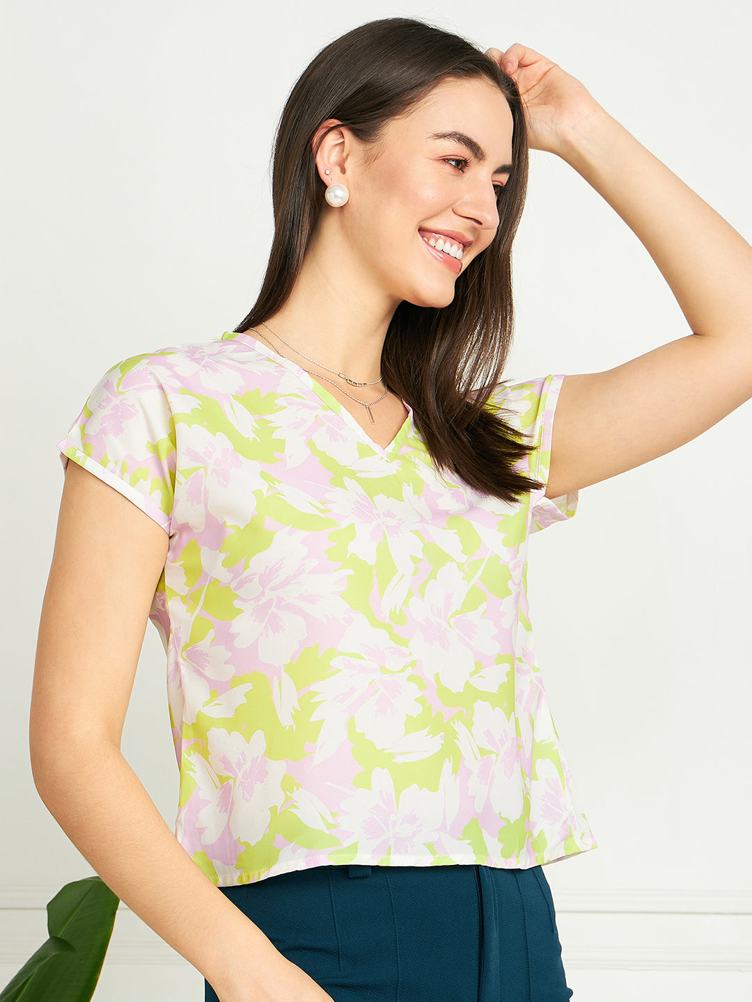 Modeve Women Lemon Floral Top