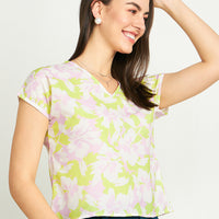 Modeve Women Lemon Floral Top