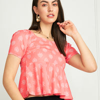 Modeve Women Peach peplum top