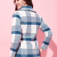 Modeve Women Checked Full Sleeve Jacket for Winter