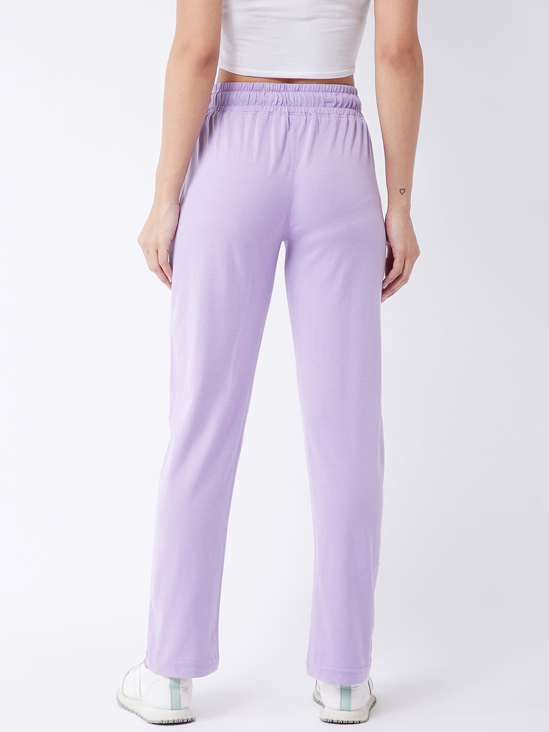 Modeve Lavender and Peach Cotton Blend Women Track Pants Combos