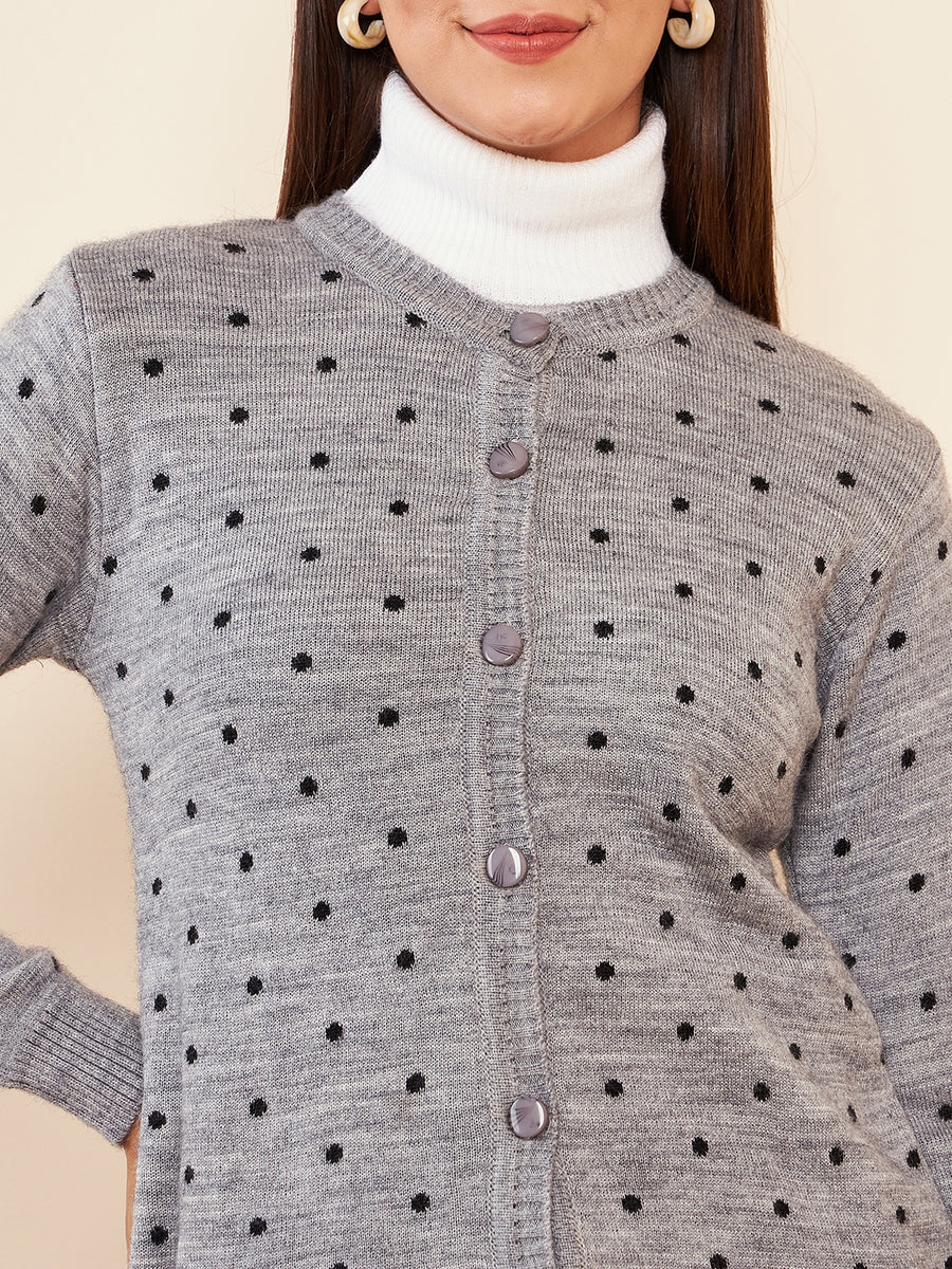 Modeve Women Casual Polkadot Sweater for Winter