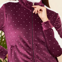 Modeve Women Casual Polka Dots Jacket For Winter