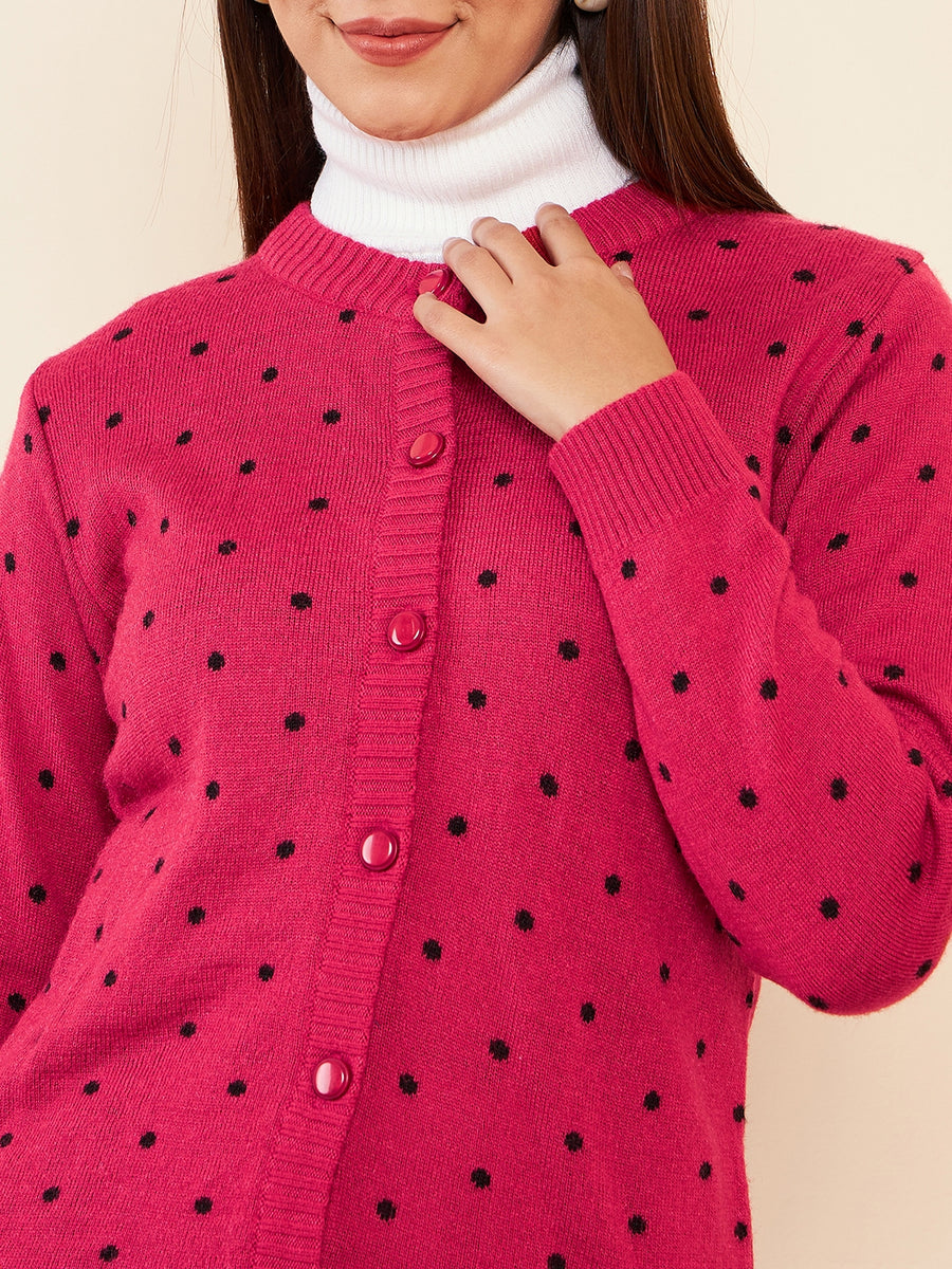 Modeve Women Casual Polkadot Sweater for Winter