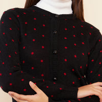 Modeve Women Casual Polkadot Sweater for Winter