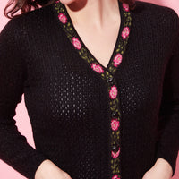 Modeve Floral Print V Neck Casual Women Sweater