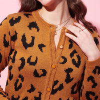 Modeve Animal Print Round Neck Casual Women Sweater for Winter