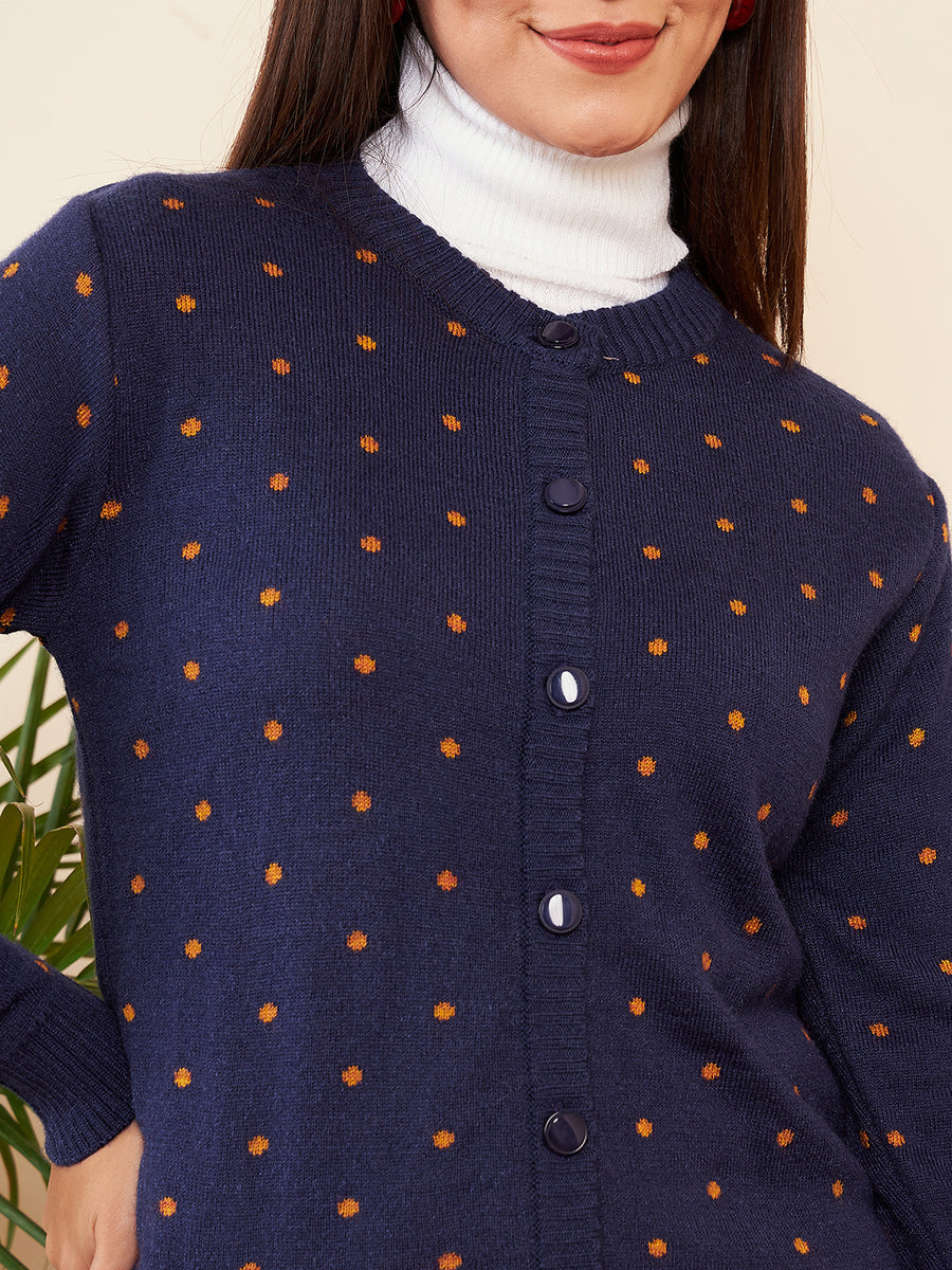 Modeve Women Casual Polkadot Sweater for Winter