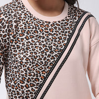 Modeve Pink Full Sleeve Animal Print Women Sweatshirt For Winter